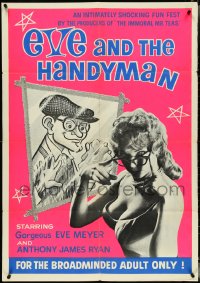 5b1063 EVE & THE HANDYMAN 1sh 1961 Russ Meyer directs gorgeous wife, very rare blue title style!