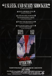 5b1077 FATAL ATTRACTION int'l 1sh 1987 Michael Douglas, Glenn Close, a terrifying love story, rare!