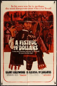 5b1083 FISTFUL OF DOLLARS 1sh 1967 introducing the man with no name, Clint Eastwood!