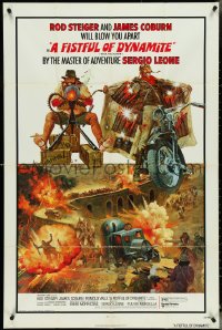 5b1084 FISTFUL OF DYNAMITE 1sh 1972 Sergio Leone, art of Rod Steiger & Coburn by Robert McGinnis!