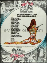 5b0246 CASINO ROYALE French 1p 1967 Bond spy spoof, sexy psychedelic Kerfyser art + photo montage!