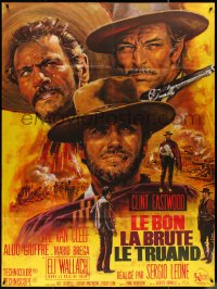 5b0249 GOOD, THE BAD & THE UGLY French 1p R1970s Clint Eastwood, Sergio Leone, Jean Mascii art!