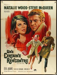 5b0250 LOVE WITH THE PROPER STRANGER French 1p 1964 Grinsson art of Natalie Wood & Steve McQueen!