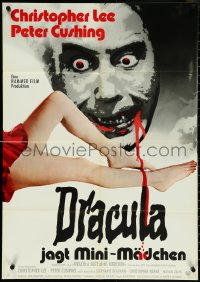 5b0502 DRACULA A.D. 1972 German 1972 Hammer, completely different art of vampire Christopher Lee!