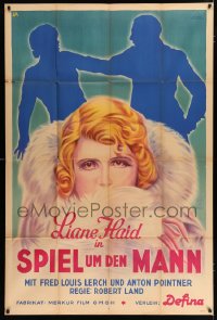 5b0458 SPIEL UM DEN MANN German 38x56 1929 Liane Haid between men fighting over her, ultra rare!