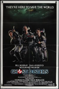 5b1100 GHOSTBUSTERS 1sh 1984 Bill Murray, Dan Aykroyd & Harold Ramis here to save the world!