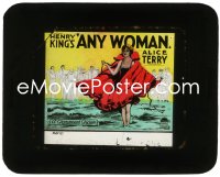 5b1505 ANY WOMAN glass slide 1925 great image of Alice Terry wearing swimsuit & red cape!