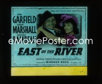 5b1516 EAST OF THE RIVER glass slide 1940 John Garfield & Brenda Marshall were sweethearts in NYC!