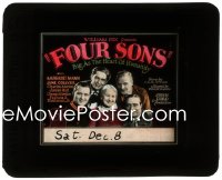 5b1518 FOUR SONS glass slide 1928 John Ford directed, Margaret Mann & her boys who become soldiers!