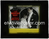 5b1519 FOURTEENTH MAN glass slide 1920 great close up of Robert Warwick & sexy Bebe Daniels!