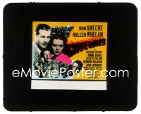 5b1520 GATEWAY glass slide 1938 reporter Don Ameche & Irish immigrant Arleen Whelan in New York!