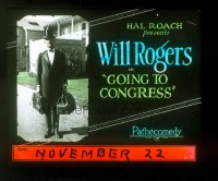 5b1522 GOING TO CONGRESS glass slide 1924 wonderful full-length portrait of dapper Will Rogers!