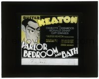 5b1549 PARLOR BEDROOM & BATH glass slide 1931 great Eaton cartoon art of Buster Keaton, very rare!