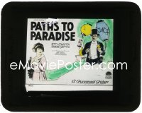 5b1550 PATHS TO PARADISE glass slide 1925 con artists Betty Compson & Raymond Griffith in Chinatown!