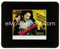 5b1559 SEA DEVILS glass slide 1937 sexy Ida Lupino between sailors Victor McLaglen & Preston Foster!