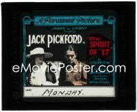 5b1564 SPIRIT OF '17 glass slide 1918 Jack Pickford & pretty Edythe Chapman in World War I!