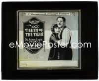 5b1570 TEETH OF THE TIGER glass slide 1919 master thief Arsene Lupin in his 1st US feature, rare!