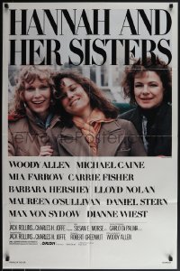 5b1115 HANNAH & HER SISTERS 1sh 1986 Woody Allen, Mia Farrow, Carrie Fisher, Barbara Hershey!