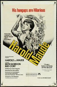 5b1116 HAROLD & MAUDE 1sh R1979 Hal Ashby classic, Ruth Gordon, Bud Cort's hang-ups are hilarious!