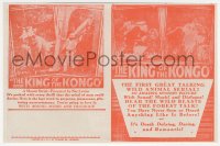 5b1427 KING OF THE KONGO herald 1929 a Mascot wild animal serial in ten thrilling chapters!