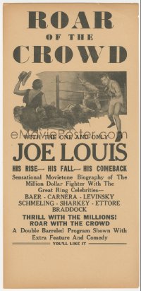 5b0478 ROAR OF THE CROWD herald 1930s all the great Joe Louis boxing fights in one picture!