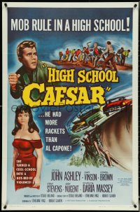 5b1126 HIGH SCHOOL CAESAR 1sh 1960 teen gangster had more rackets than Al Capone, hot Daria Massey!