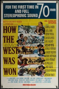 5b1138 HOW THE WEST WAS WON 1sh R1969 John Ford epic, artwork of stars & action by Reynold Brown!