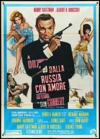 5b0308 FROM RUSSIA WITH LOVE Italian 1p R1970s different art of Connery as James Bond + sexy girls!