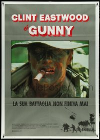 5b0309 HEARTBREAK RIDGE Italian 1p 1987 best close up of Clint Eastwood in full camoflauge, Gunny!