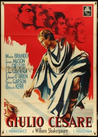 5b0311 JULIUS CAESAR Italian 1p R1960s different Nano art of Marlon Brando & top cast!