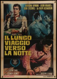 5b0315 LONG DAY'S JOURNEY INTO NIGHT Italian 1p 1968 Hepburn, Stockwell, Tarantelli gambling art!