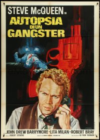 5b0317 NEVER LOVE A STRANGER Italian 1p R1972 Harold Robbins, Crovato art w/top billed Steve McQueen!