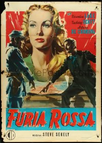 5b0628 STRONGHOLD Italian 1p 1956 wonderful Cesselon art of Veronica Lake, Scott & De Cordova, rare!