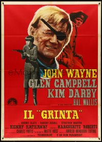 5b0325 TRUE GRIT Italian 1p 1969 John Wayne as Rooster Cogburn, Kim Darby, Glen Campbell