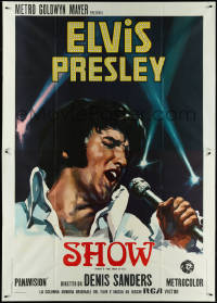 5b0610 ELVIS: THAT'S THE WAY IT IS Italian 2p 1971 great artwork of Presley singing on stage!