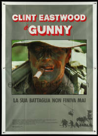 5b0612 HEARTBREAK RIDGE Italian 2p 1987 best close up of Clint Eastwood in full camoflauge, Gunny!