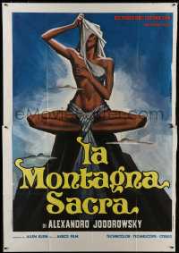 5b0269 HOLY MOUNTAIN Italian 2p 1987 Jodorowsky, different art of near-naked girl on mountain top!