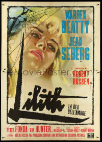 5b0273 LILITH Italian 2p 1965 completely different Cesselon art of sexy Jean Seberg, ultra rare!