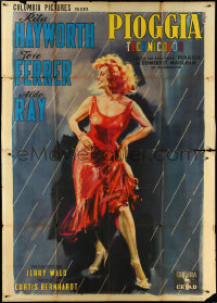 5b0615 MISS SADIE THOMPSON Italian 2p 1954 wonderful Simbari art of sexy Rita Hayworth, ultra rare!