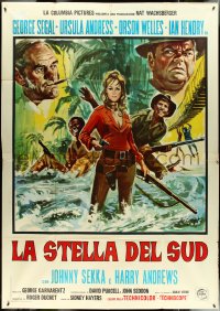 5b0284 SOUTHERN STAR Italian 2p 1969 different art of Ursula Andress, George Segal & Orson Welles!