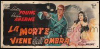 5b0461 NIGHT TO REMEMBER Italian 39x82 1946 different art of Loretta Young & Aherne w/sword, rare!