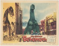 5b0822 GIANT BEHEMOTH LC #4 1959 special F/X image of massive dinosaur monster towering over city!