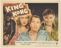 5b0838 KING KONG LC #1 R1956 best close up of terrified Fay Wray, Robert Armstrong & Bruce Cabot!