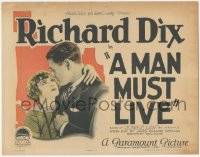 5b0761 MAN MUST LIVE TC 1925 romantic close up of Richard Dix & Jacqueline Logan, ultra rare!