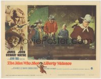 5b0849 MAN WHO SHOT LIBERTY VALANCE LC #6 1962 Lee Van Cleef & Strother Martin glare at John Wayne!