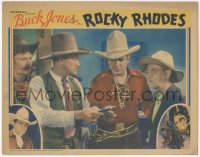 5b0867 ROCKY RHODES LC 1934 close up of cowboy Buck Jones with sheriff Jack Rockwell & two others!