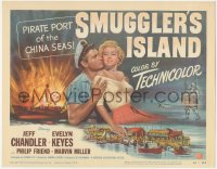 5b0771 SMUGGLER'S ISLAND TC 1951 art of Jeff Chandler & sexy Keyes, Pirate Port of the China Seas!