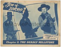 5b0879 SON OF ZORRO chapter 2 LC 1947 Republic serial, The Deadly Millstone, masked hero shown!