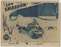 5b0881 SPY SMASHER chapter 12 LC 1942 Whiz Comics super hero in costume behind overturned motorcycle!