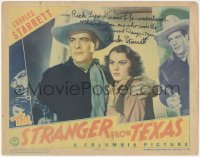 5b0063 STRANGER FROM TEXAS signed LC 1939 by Charles Starrett, who's protecting scared Lorna Gray!